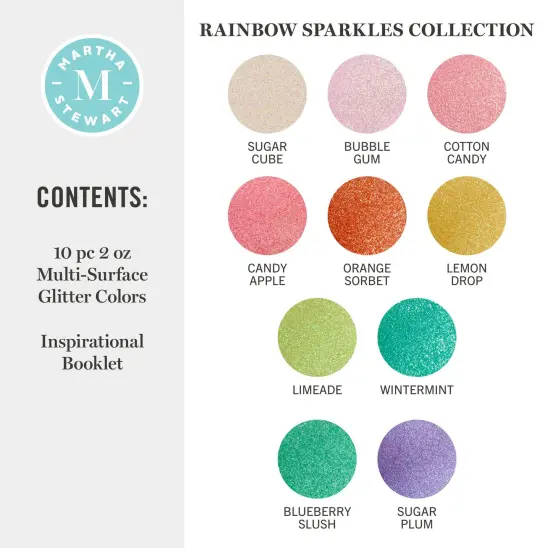 Martha Stewart&trade; Rainbow Sparkles Collection - Multi-Surface Glitter Paint Set - 10 pc. - 68709 {2}