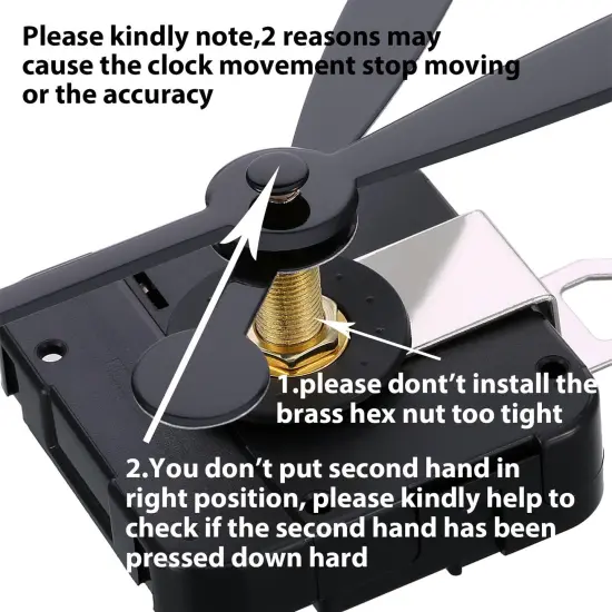 High Couple Quartz Clock Movement Replacement Parts with Long Hands and Spade Hanger 208mm/8.2 Inch {2}