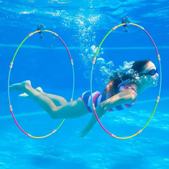 Summer Pool Toys, Fun Swimming Pool Toys for Kids Diving Practice, Floating Toys, Swim Thru Rings {1}