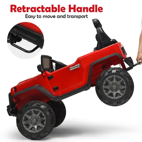 Iron Ride-On Car with Music, LED and Safety Features for Kids Red {4}