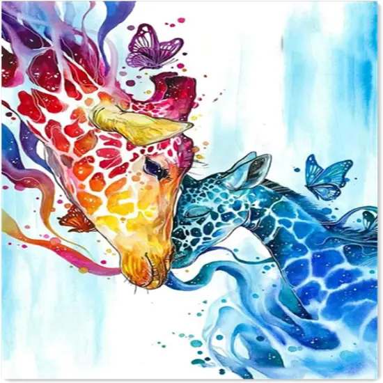 Acrylic Painting by Numbers Kit or Adults Colorful Animals Giraffe Oil Painting Kits for Beginners {1}