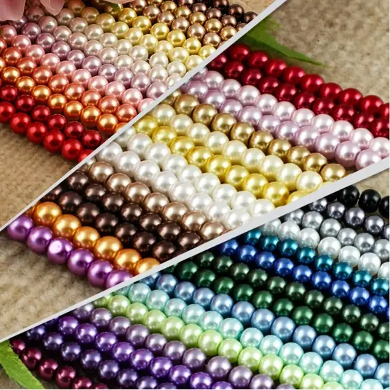 Grey Pearl Beads for Jewelry Making, 1750pcs Grey Pearl Craft Bead with Hole 4mm 6mm 8mm 10mm 12mm Loose Spacer Bead for Necklace Bracelet Earrings Ring Choker Wedding Dress Decor (Grey) {3}