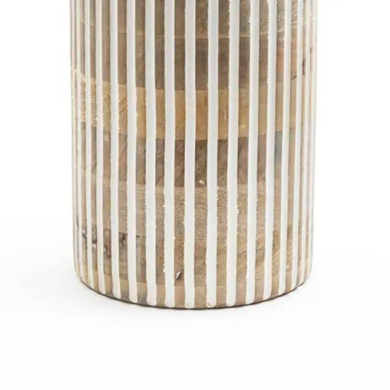 Decorative Handcrafted Wood Vase - 6.5" x 12.5" Natural {4}