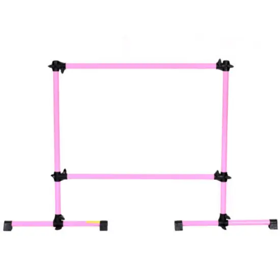 Adjustable Ballet Barre with Portable Design and Anti-Slip Feet Pink {3}