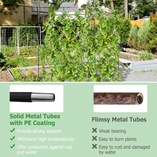 Garden Cucumber Trellis with Adjustable U-Shaped Frame and PE-Coated Metal {6}