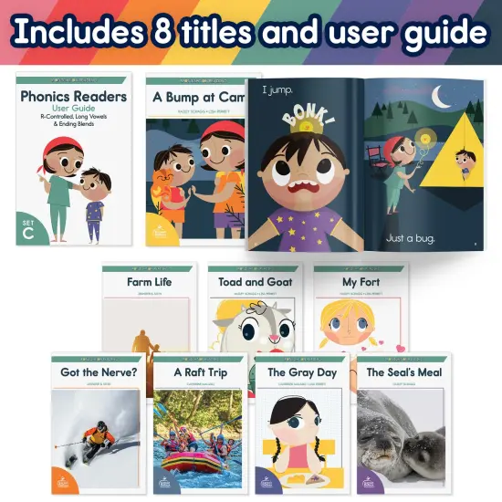 Carson Dellosa Spotlight on Reading Set C Early Readers Phonics Books, 8 Long Vowel Teams & Ending Blends Learn to Read Books for Kids 5-7 & User Guide, Kindergarten & 1st Grade Level 1 Reading Books {3}