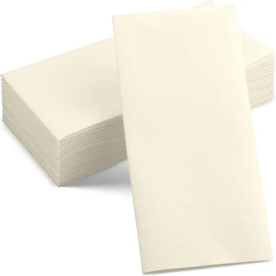 50-Pack Disposable Linen-Feel Champagne Napkins, 12" x 17" Cloth-Like Paper Dinner Napkins For Wedding, Bathroom, Party Or Event {1}