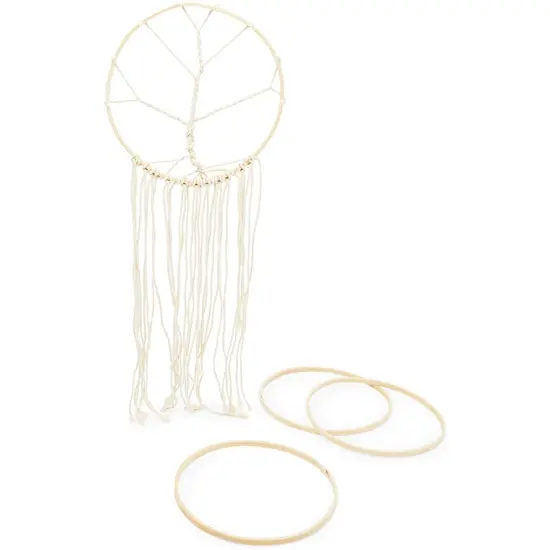 Bamboo Rings for Crafts, Macrame, and Dreamcatchers (9 in, 12 Pack) Brown {7}