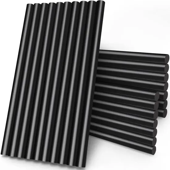 Black Craft Glue Gun Sticks, 0.43" Dia x 8" Long Full Size Hot Melt Glue Sticks for Fabric Adhesive Glue Sticks for DIY, Decoration, Car Dent Repair, Gluing Project, Wax Seal Stamp, 24 PCS {1}