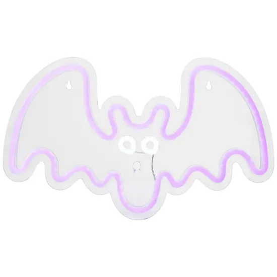 Northlight LED Bat Neon Lighted Halloween Wall or Window Decoration - 15" - Purple {3}