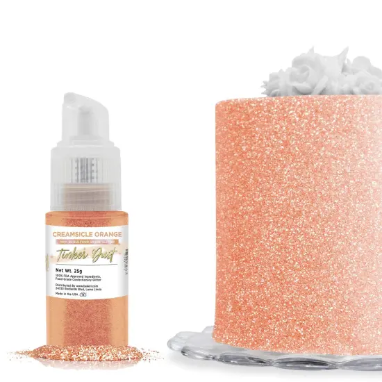 Bakell - Creamsicle Orange Tinker Dust Edible Glitter (25g, 1x Spray Pump) for Food, Desserts, and Beverages! {1}