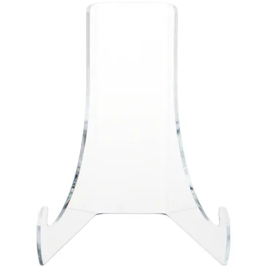 Plymor Clear Acrylic Flat Back Easel with Deep Support Ledges, 6" H x 5.125" W x 5" D {3}