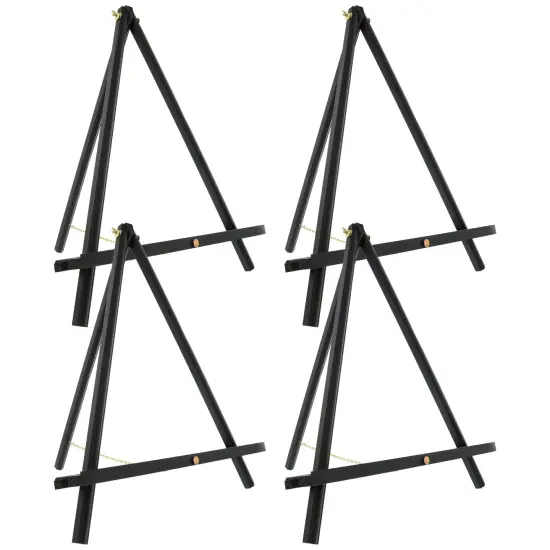 16" Black Wood Tabletop Easel (4 Pack) - Adjustable A-Frame Canvas Stand for Painting Party & Signs - Table Top Easel for Painting, Canvas Holder, Crafts, Photos, Pictures {1}