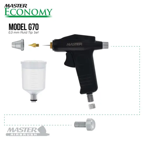 Universal Precision Trigger Style Gravity Feed Airbrush Set with High Performance Airbrush Air Compressor with Air Storage Tank {3}