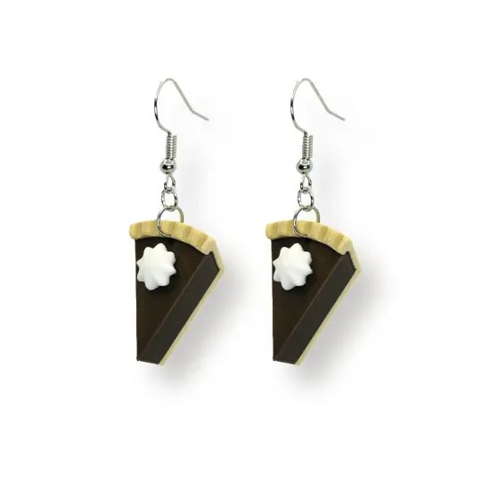 Chocolate Pie Earrings with Whipped Cream {1}