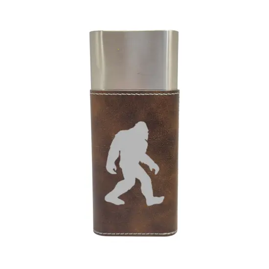 Cigar Case with Cutter - Bigfoot Sasquatch - Leather Rustic/Silver {1}