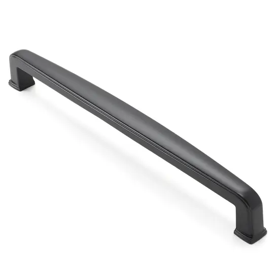 Cauldham Solid Kitchen Cabinet Handles (7-1/2" Hole Centers) - Drawer/Door Hardware - Style T765 - Matte Black {7}