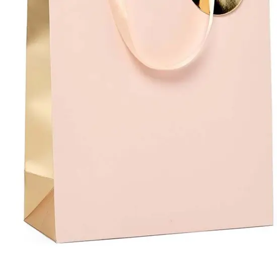 Stylish Two-Tone Metallic Euro Totes 7'' x 37/8'' x 91/16'' Pink {6}