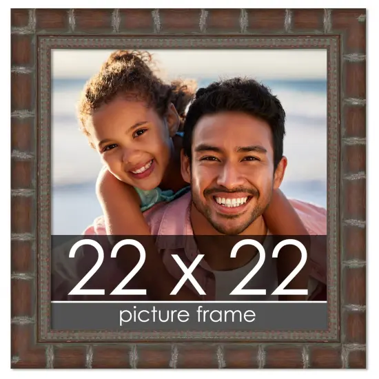22x22 Modern Bamboo Picture Frame with UV-Resistant Acrylic & Acid Free Backing, Available in5 Finishes - Gold, Silver, Brown, Black, and Natural {1}
