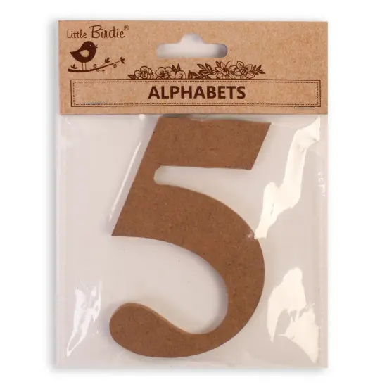 Little Birdie MDF Number 4" 1/Pkg-5 {1}