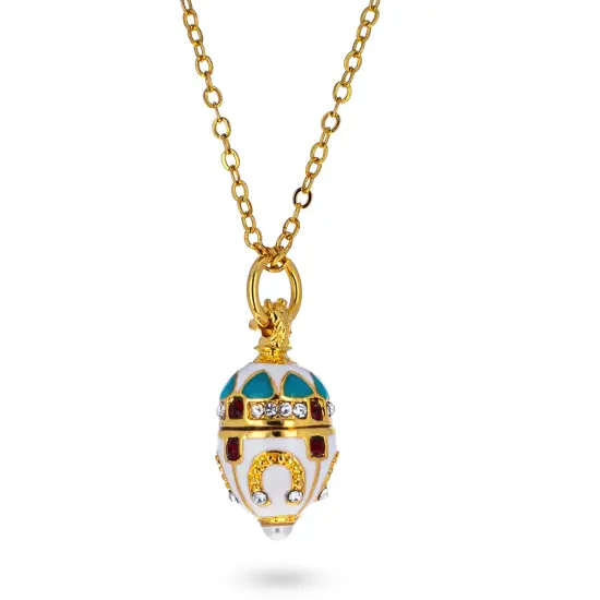 Horseshoe Brass Royal Egg Pendant Necklace {3}
