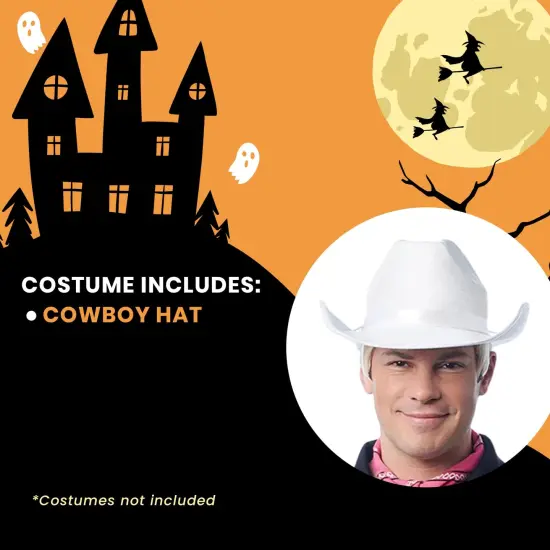 Rancher White Cowboy Hat Adult Costume Accessory {5}
