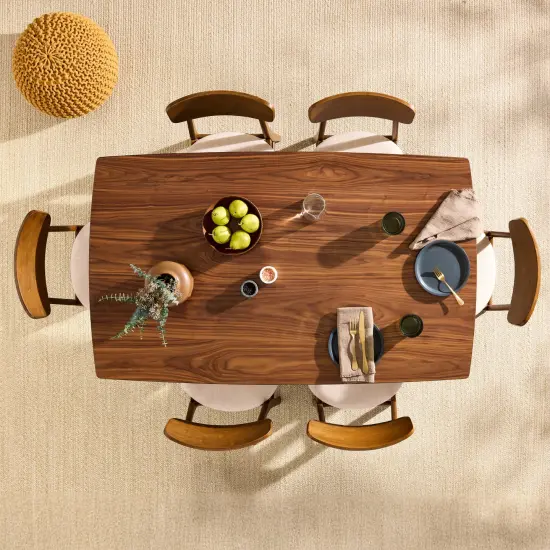 Best Choice Products 7-Piece Mid-Century Modern Upholstered Dining Set, Wooden Table w/ 6 Chairs Walnut/Cream {2}