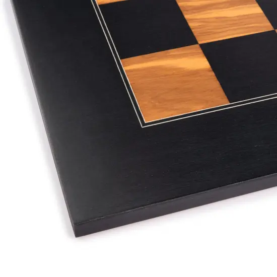 WE Games Deluxe Black and Olive Chessboard with Storage Box &ndash; Handmade in Spain, 20 in. {4}