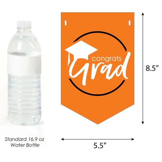 Big Dot of Happiness Orange Graduation Bunting Banner - Party Decorations - Congrats Grad 2025 {3}