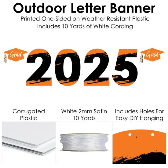 Big Dot of Happiness Orange Grad - Best is Yet to Come - Large Orange Graduation Party Decorations - 2025 - Outdoor Letter Banner {6}