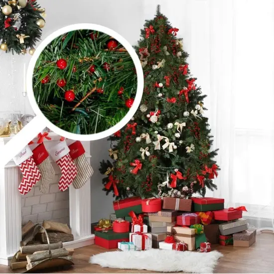 Set of 48: Red Holly Berry Stems with Lifelike Berries | 19-Inch | Festive Holiday Decor | Trees, Wreaths, & Garlands | Christmas Picks | Home & Office Decor - 2024 Christmas Collection, Floral Home by Artificial Flowers {4}