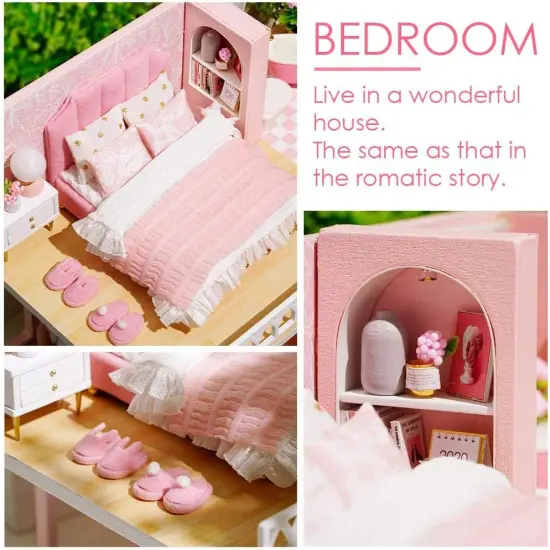 Miniature Wizardi Roombox Kit - Romantic Story Dollhouse Kit {5}