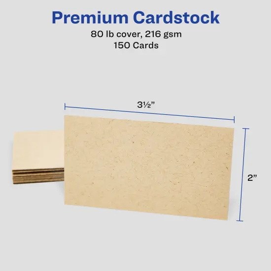 Avery Kraft Brown Business Cards with Sure Feed Technology, 2" x 3.5", Laser/Inkjet, 150 Printable Business Cards, Also Great for Appointment Cards and Loyalty Cards (28311) {5}