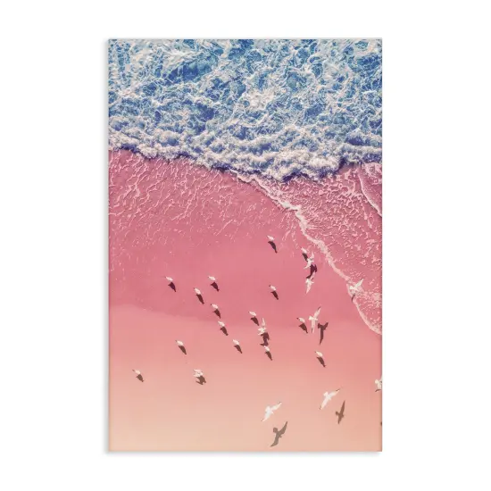 Stupell Industries Aerial Seagulls Pink Beach Canvas Wall Art Design by Nataly White {7}