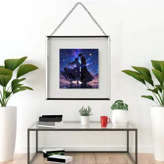 6 &frac14;x6 &frac14;" Silver Steel Frame with Front Plastic Protection &ndash; For Hanging or Standing, Includes Sample Pictures {5}