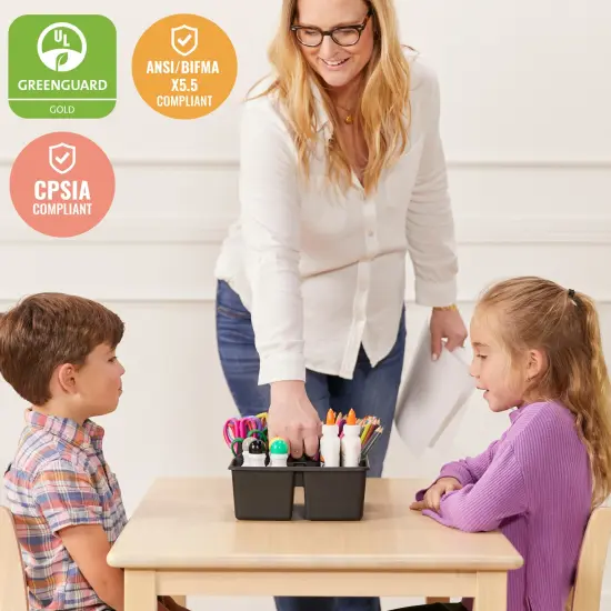 24in x 36in Rectangular Hardwood Table with 22in Legs, Kids Furniture Antique White {4}