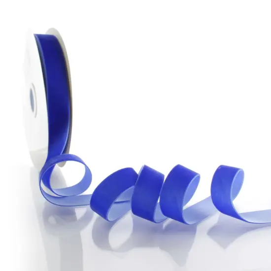 1" Velvet Ribbon (5yd & 25yd Spool Lengths) Cobalt Blue {2}