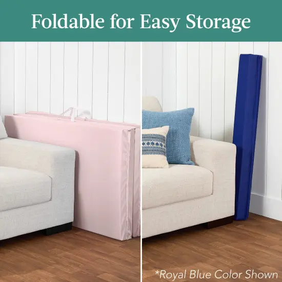 Best Choice Products 10ftx4ftx2in Folding Gym Mat 4-Panel w/ Carrying Handles & Folding Balance Beam Smoky Quartz w/Beam {4}