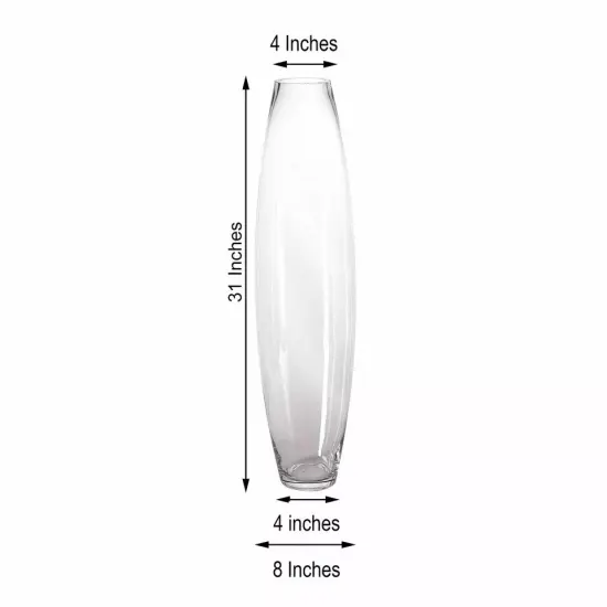 31-Inch tall Clear Cylindrical Glass Vase Party Home Events Wedding Supplies {5}
