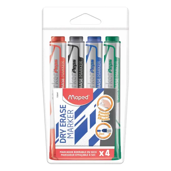4ct Bullet Dryerase Jumbo Markertip Marker Peps {1}