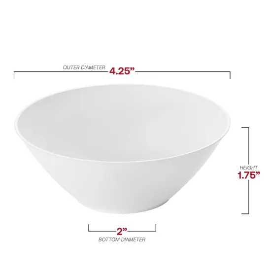 Solid White Organic Round Disposable Plastic Dessert Bowls - 6 oz. (120 Bowls) {3}