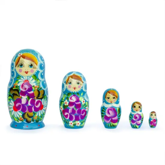 Set of 5 Iris Nesting Dolls 6 Inches {1}