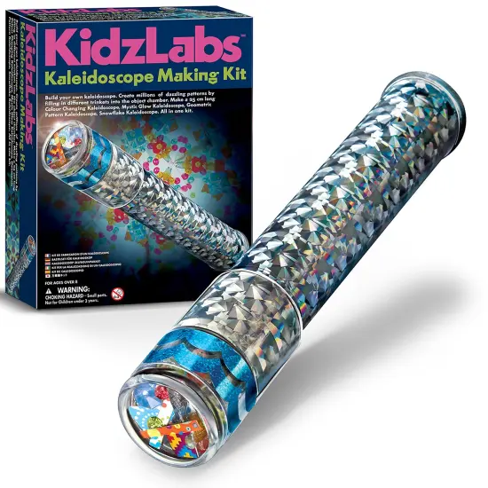 4M: KidzLabs: Kaleidoscope Making Kit - DIY 9.8" Optical Light Physics Toy, Mystic Glow, Colorful Geometric Patterns, All-In-1 STEM Craft Set, Kids 8+ {3}
