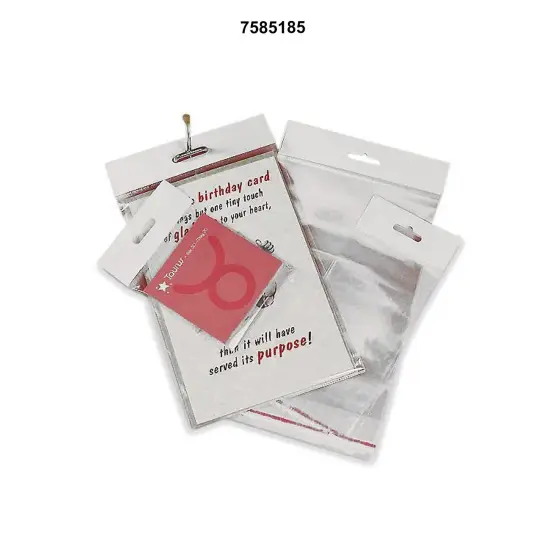 Premium Lip & Tape Cello Bags with Header 9" x 12" 1.2 mil {3}