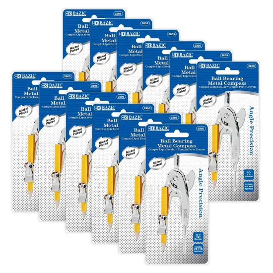 Metal Ball Bearing Compass with #2 Wood Pencil, Pack of 12 {1}