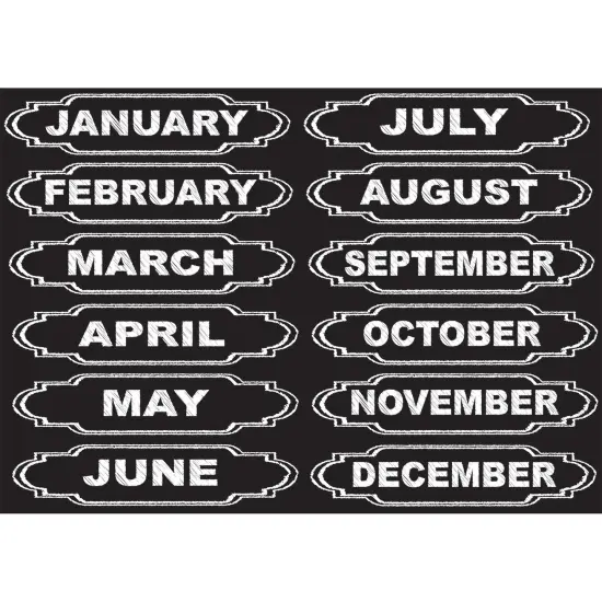 Die-Cut Magnets, Chalkboard Calendar Months, 12 Pieces {1}