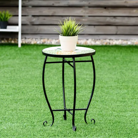 Costway Pineapple Outdoor Indoor Accent Table Plant Stand Scheme Garden Steel {11}