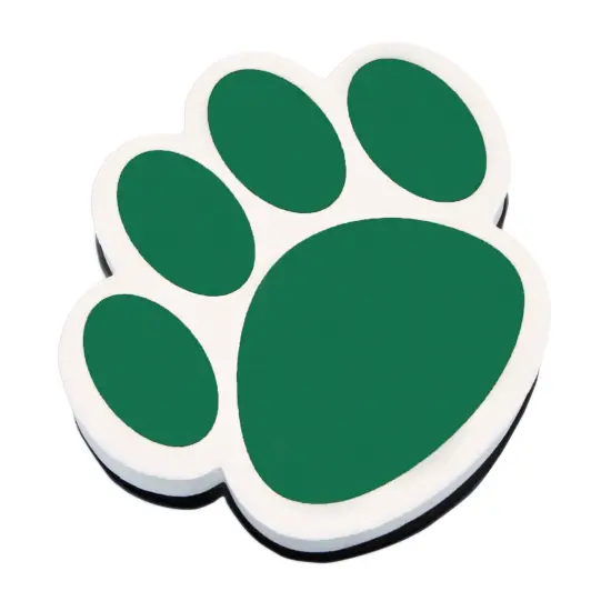 Magnetic Whiteboard Eraser, Green Paw {1}