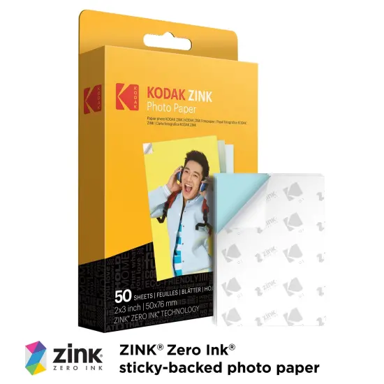 Kodak Step Mobile Instant Photo Printer 2x3" & Zink Photo Paper (75 Sheets) Bundle Blue {2}