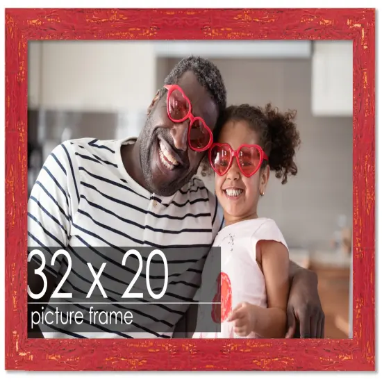 Shabby Chic Red Picture Frame - UV Acrylic, Backing Board, Hanging Hardware Included {1}